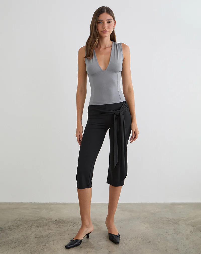 Lynod Plunge Top in Grey - Image 3