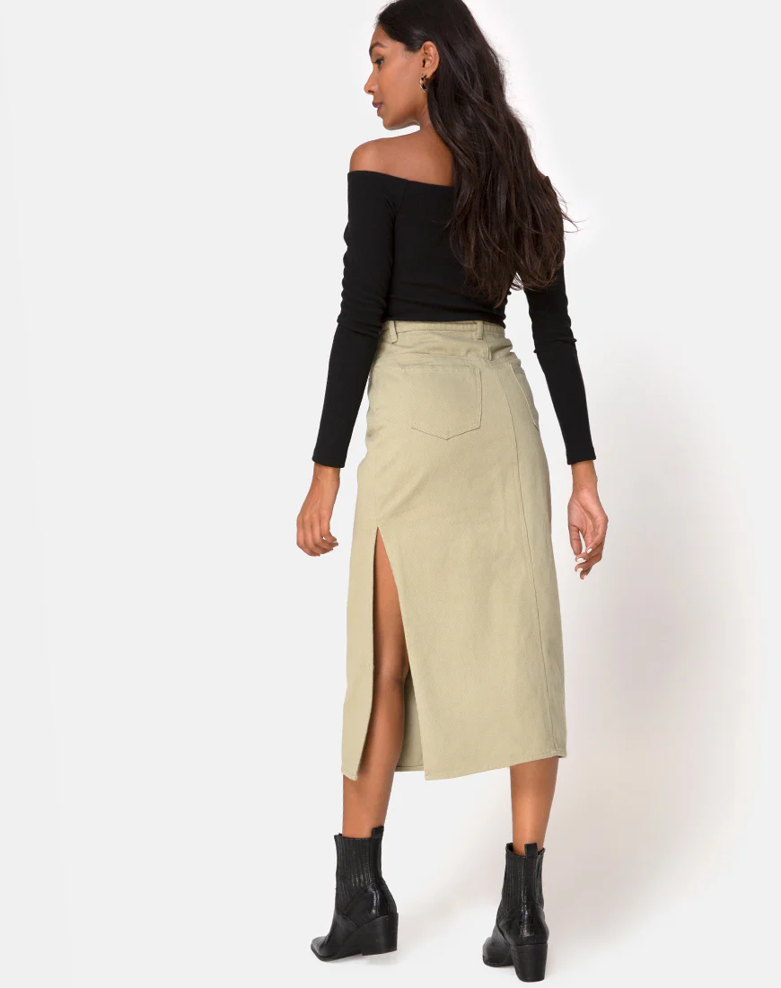 Lyra Midi Skirt in Sage - Image 2