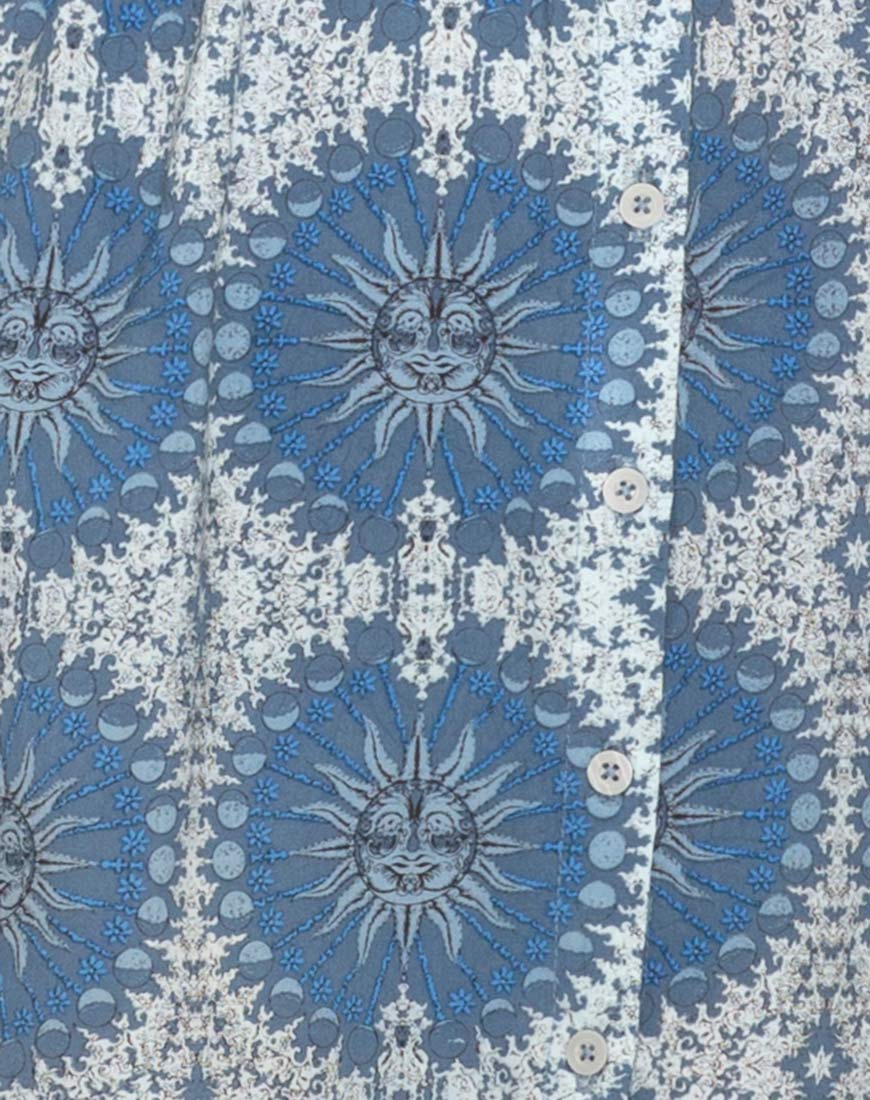 Lyre Dress in Moon Face Blue - Image 5