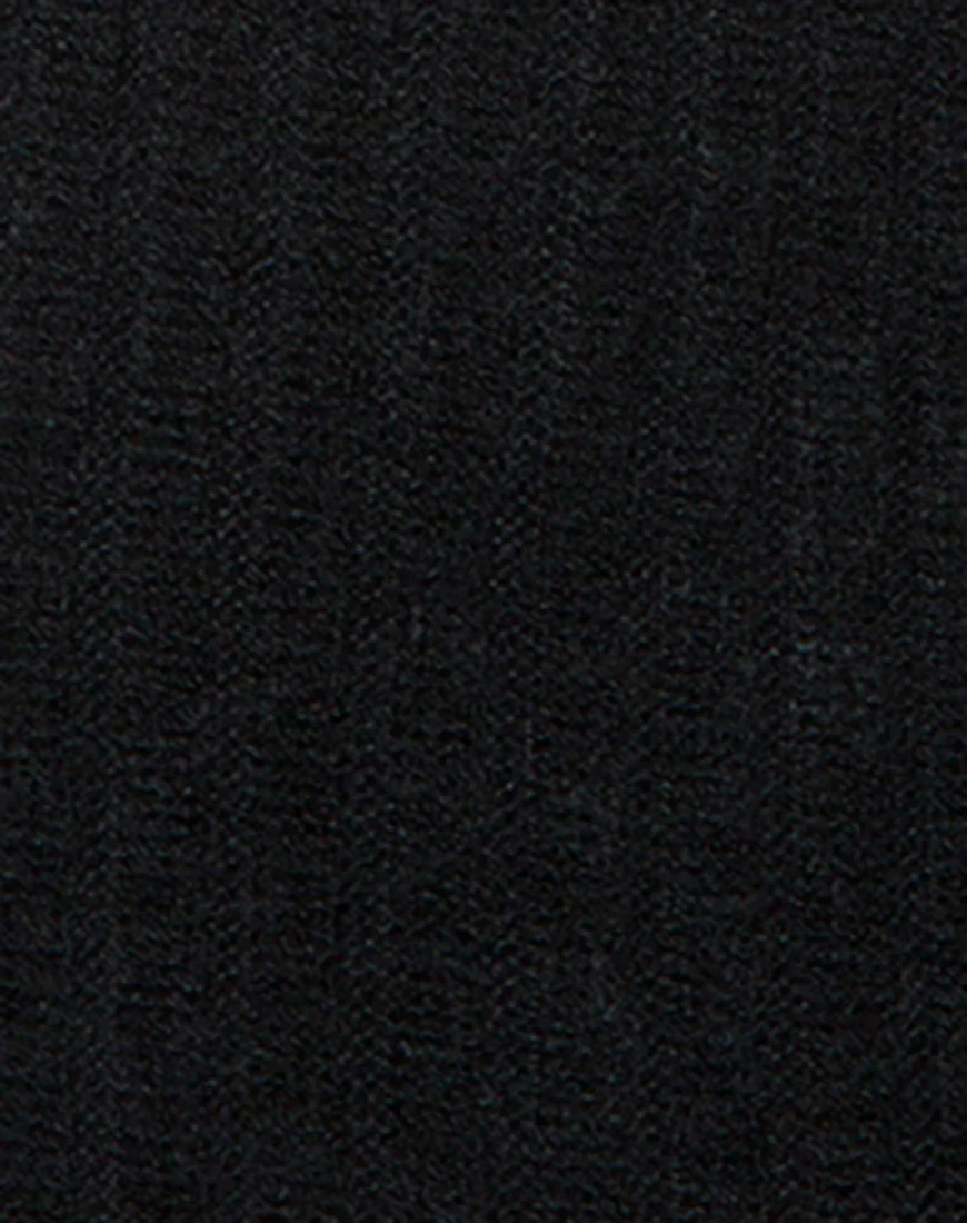 Mabel Cutout Bodice in Rib Knit Black - Image 5