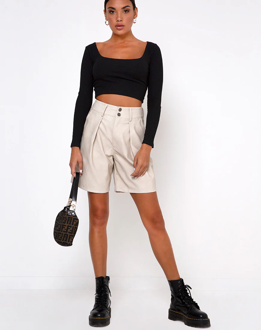 Maby Crop Top Rib Black - Image 3