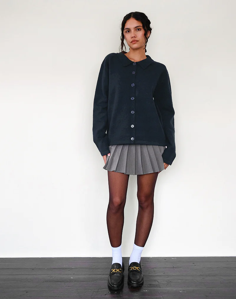 Madera Cardigan in Dark Navy - Image 4