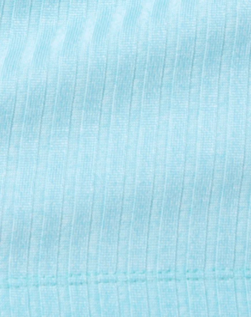 Mae Bodycon Dress in Ribbed Powder Blue - Image 5