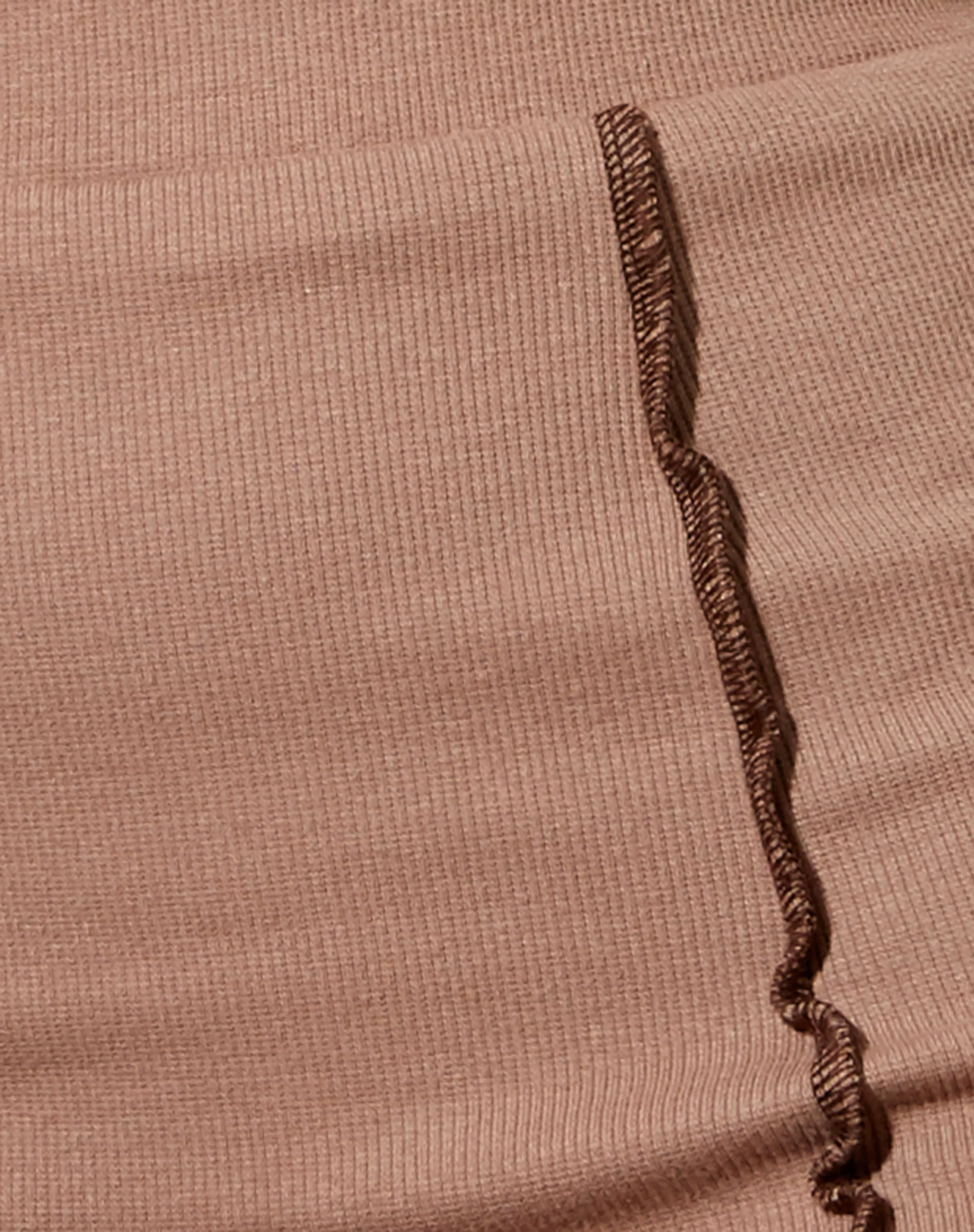 Maexo Mini Skirt in Silver Mink with Dark Brown Stitch - Image 6