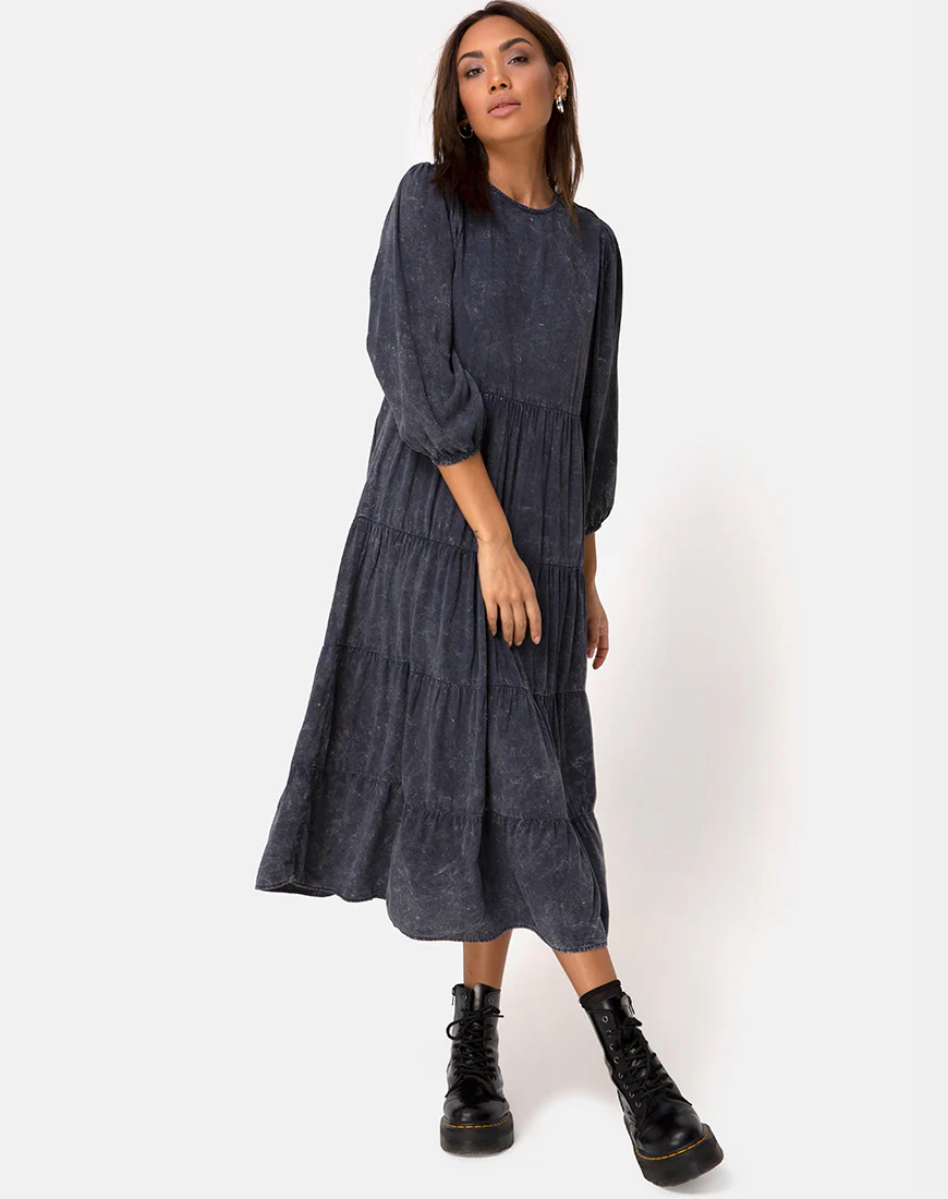 Magnolia Dress in Wash Out Black - Image 4