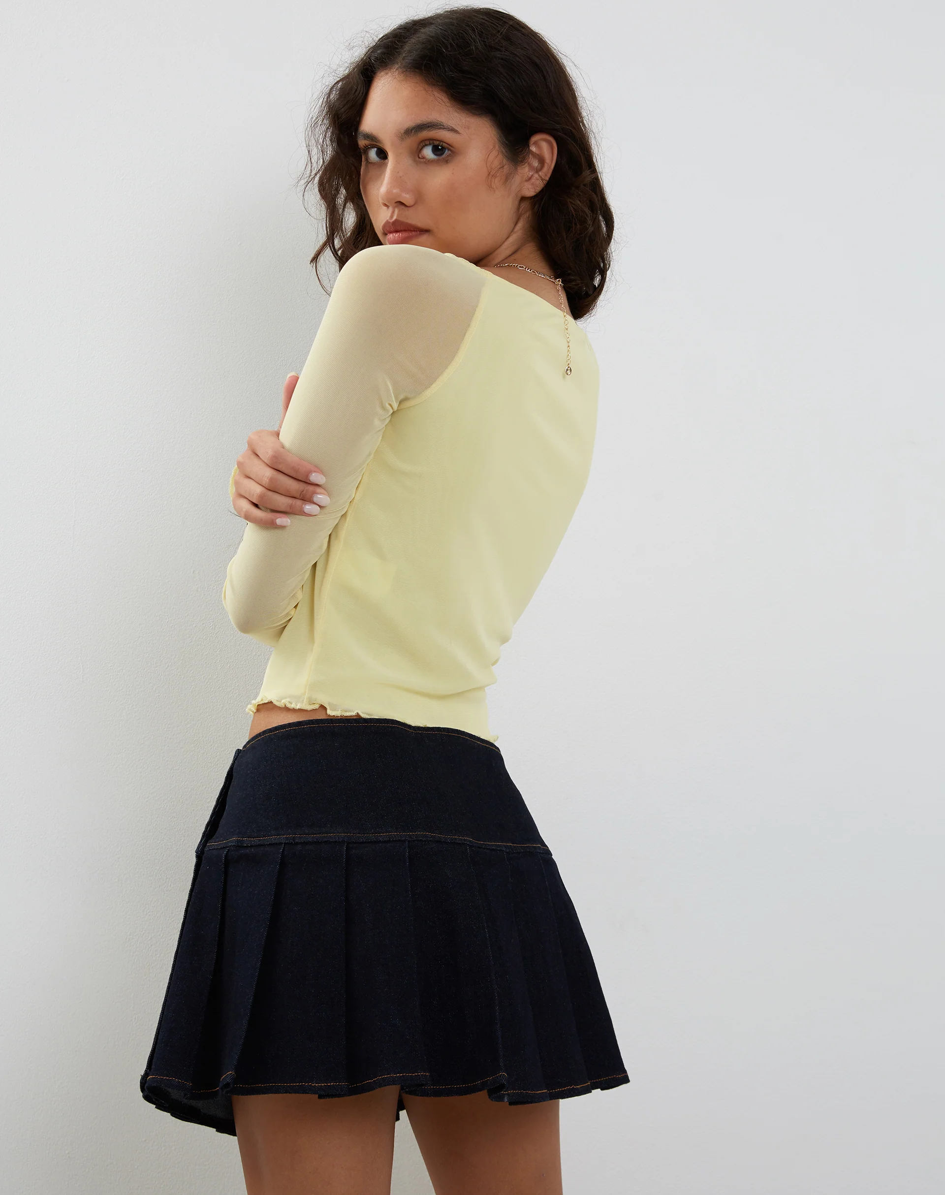 Mahira Long Sleeve Top in Lemon - Image 3