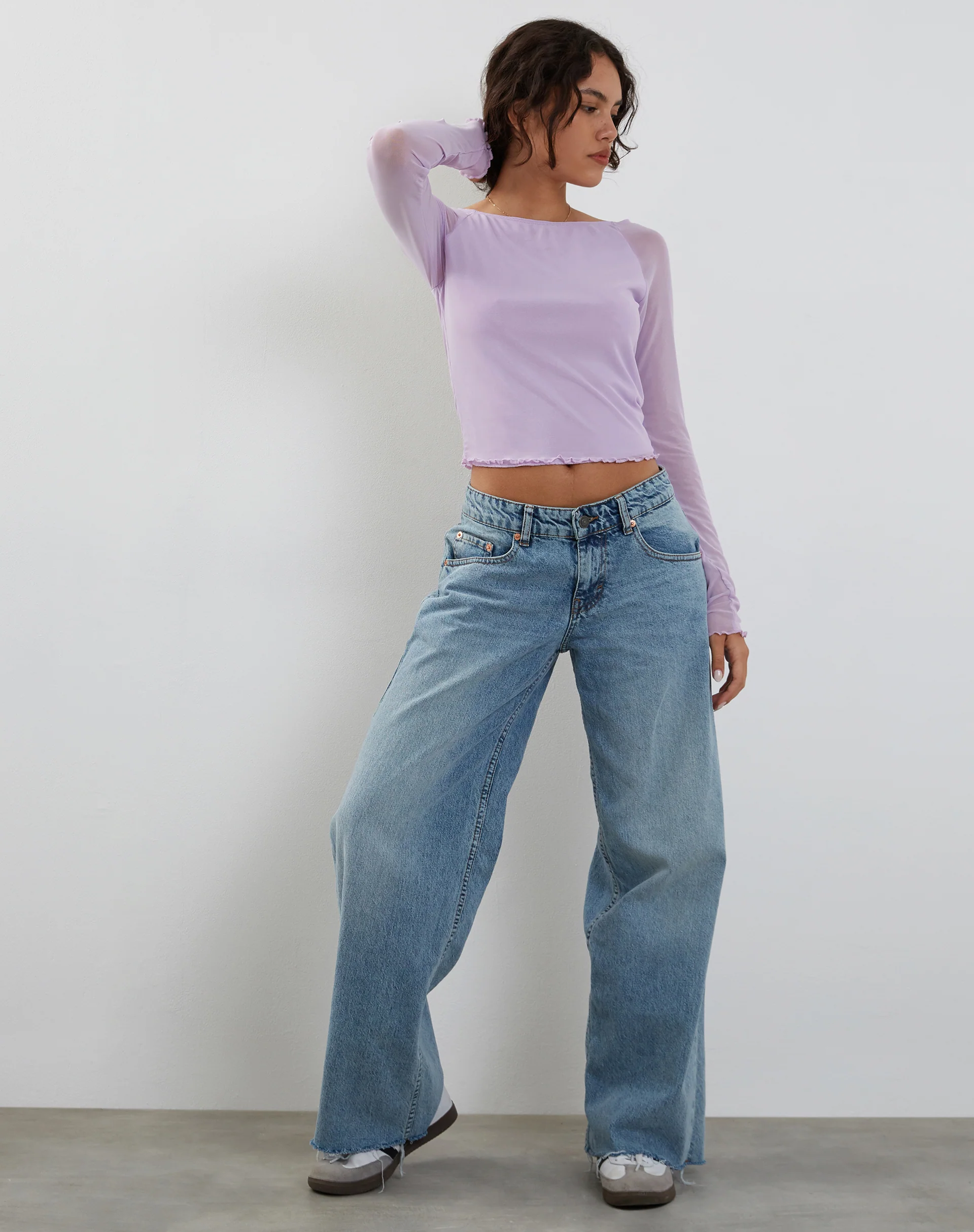 Mahira Long Sleeve Top in Lilac - Image 3