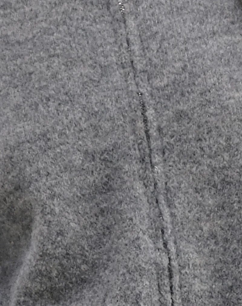 Maira Zip Through Jacket in Knit Grey - Image 6