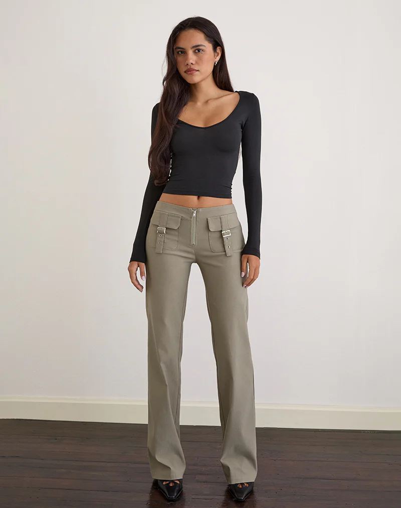 Maite Pocket Trouser in Tailoring Taupe
