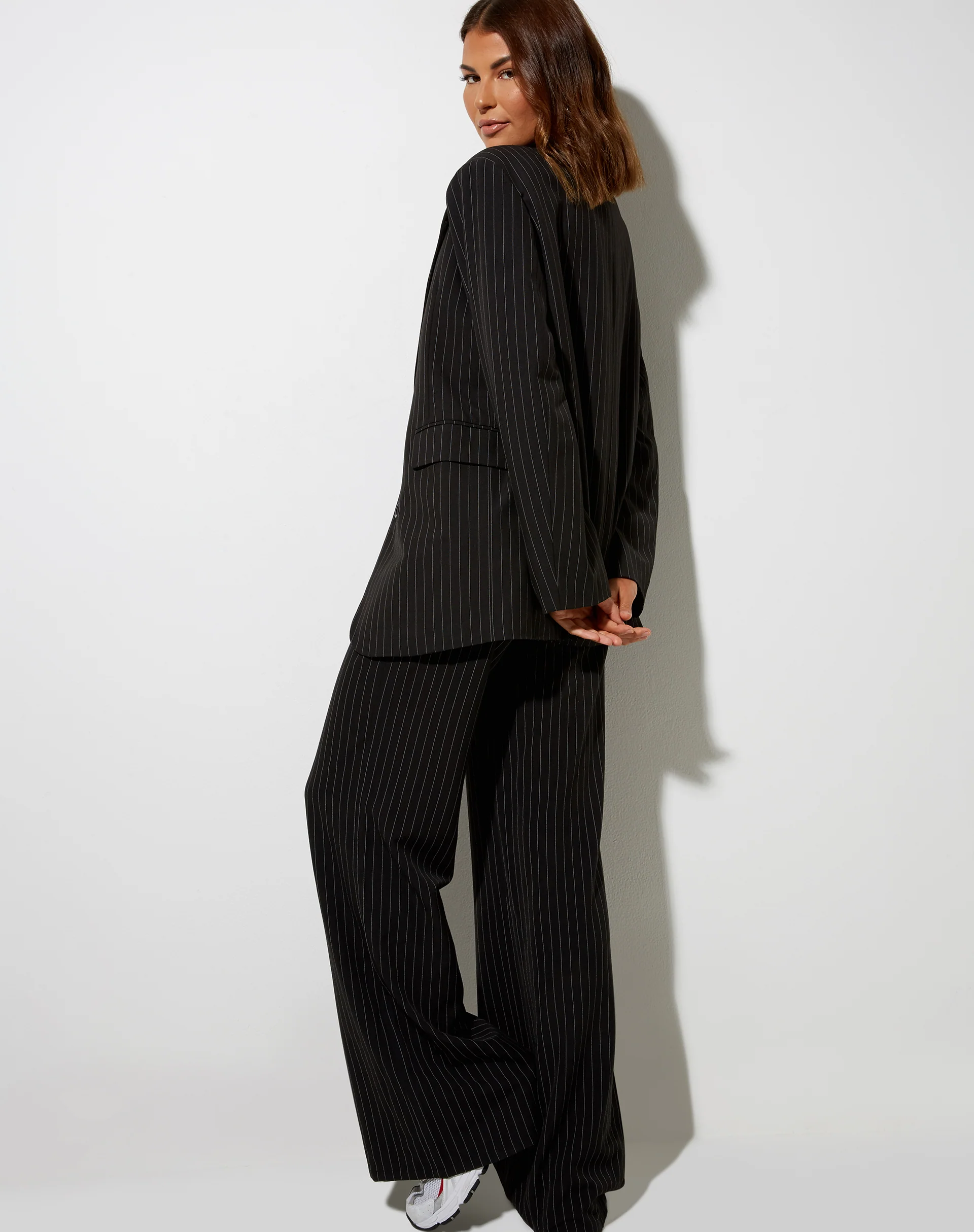 Maiwa Blazer in Pinstripe Black - Image 2