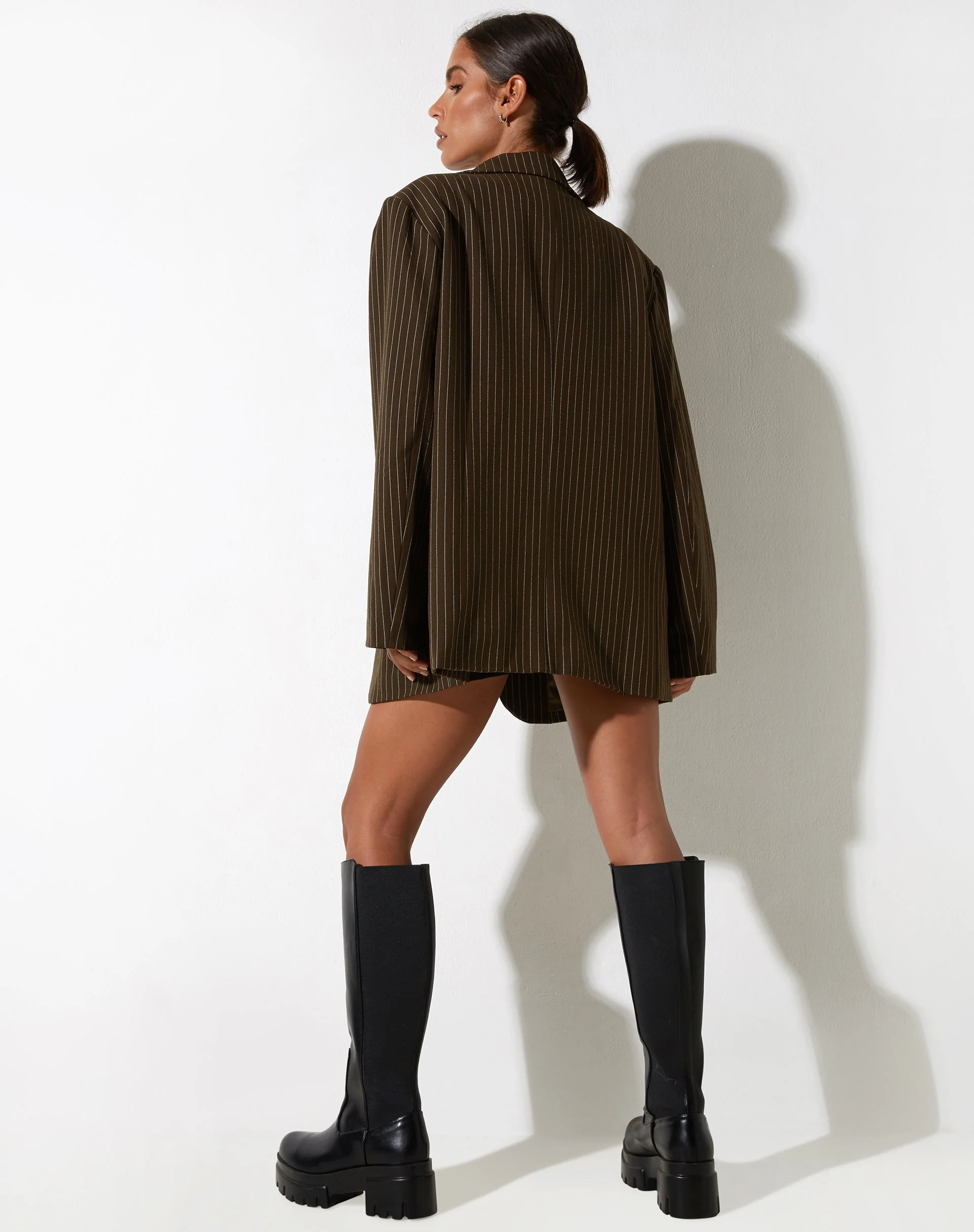 Maiwa Blazer in Pinstripe Brown - Image 6