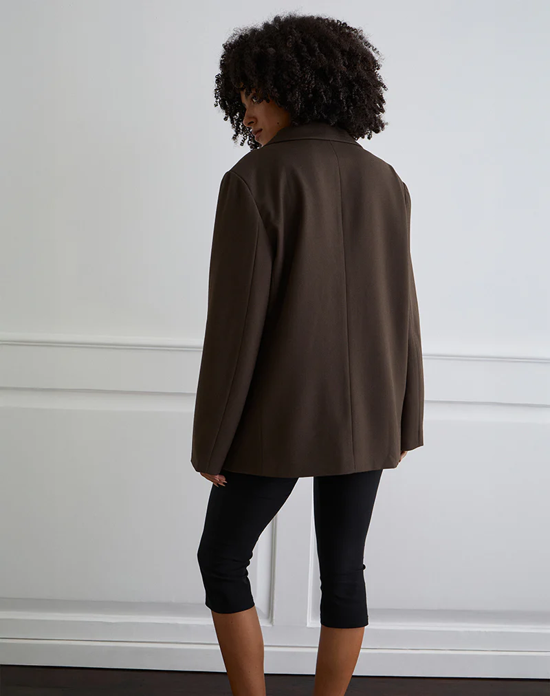 Maiwa Textured Tailoring Blazer in Brown - Image 5