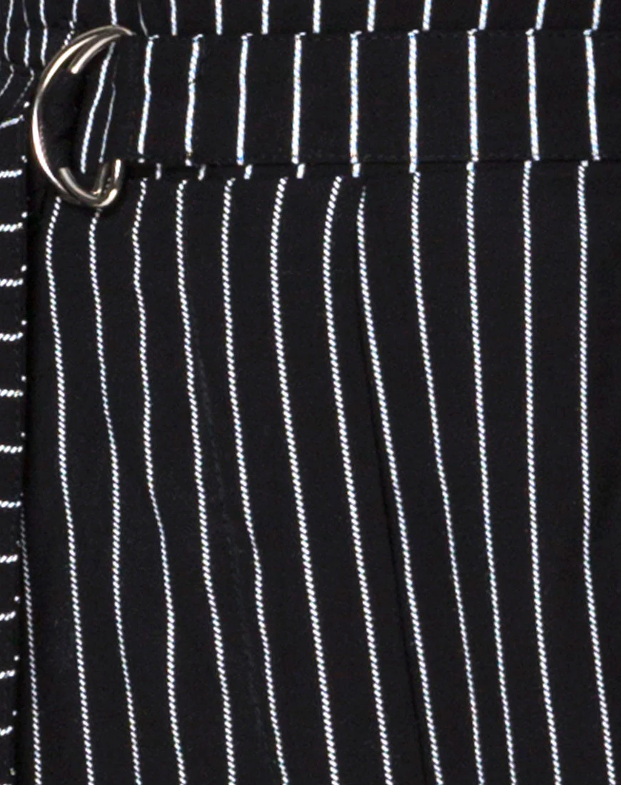 Majustie Trouser in Pinstripe Black - Image 5