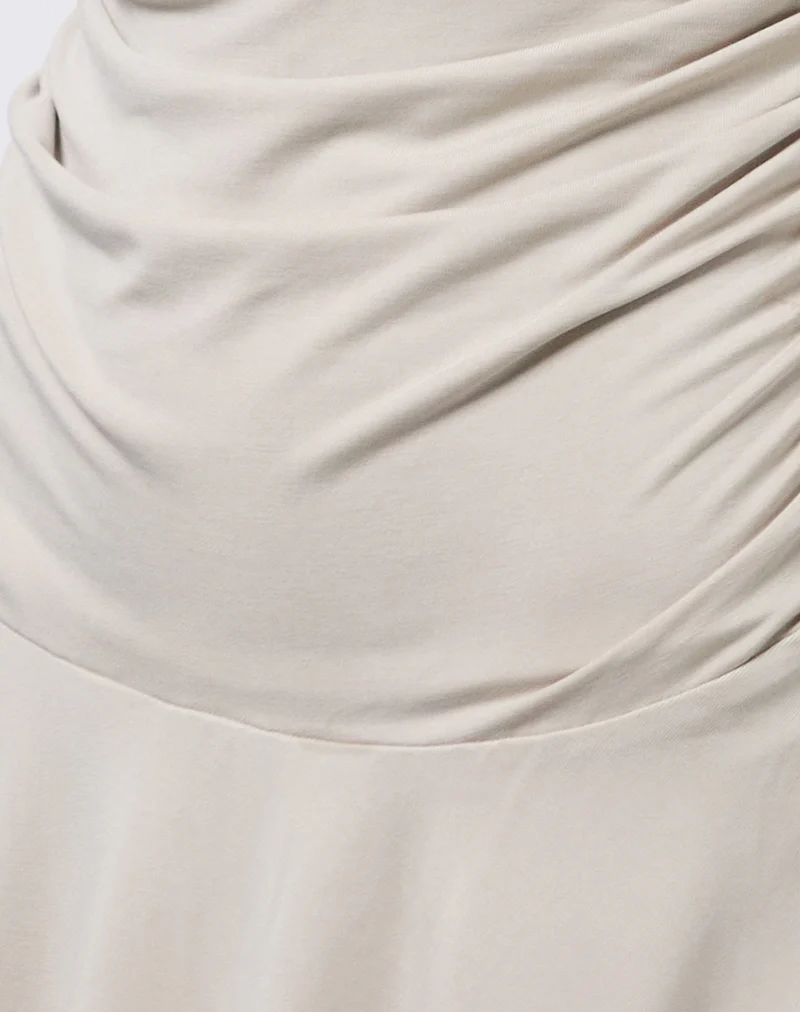 Makani Mini Dress in Cupro Oatmilk - Image 6