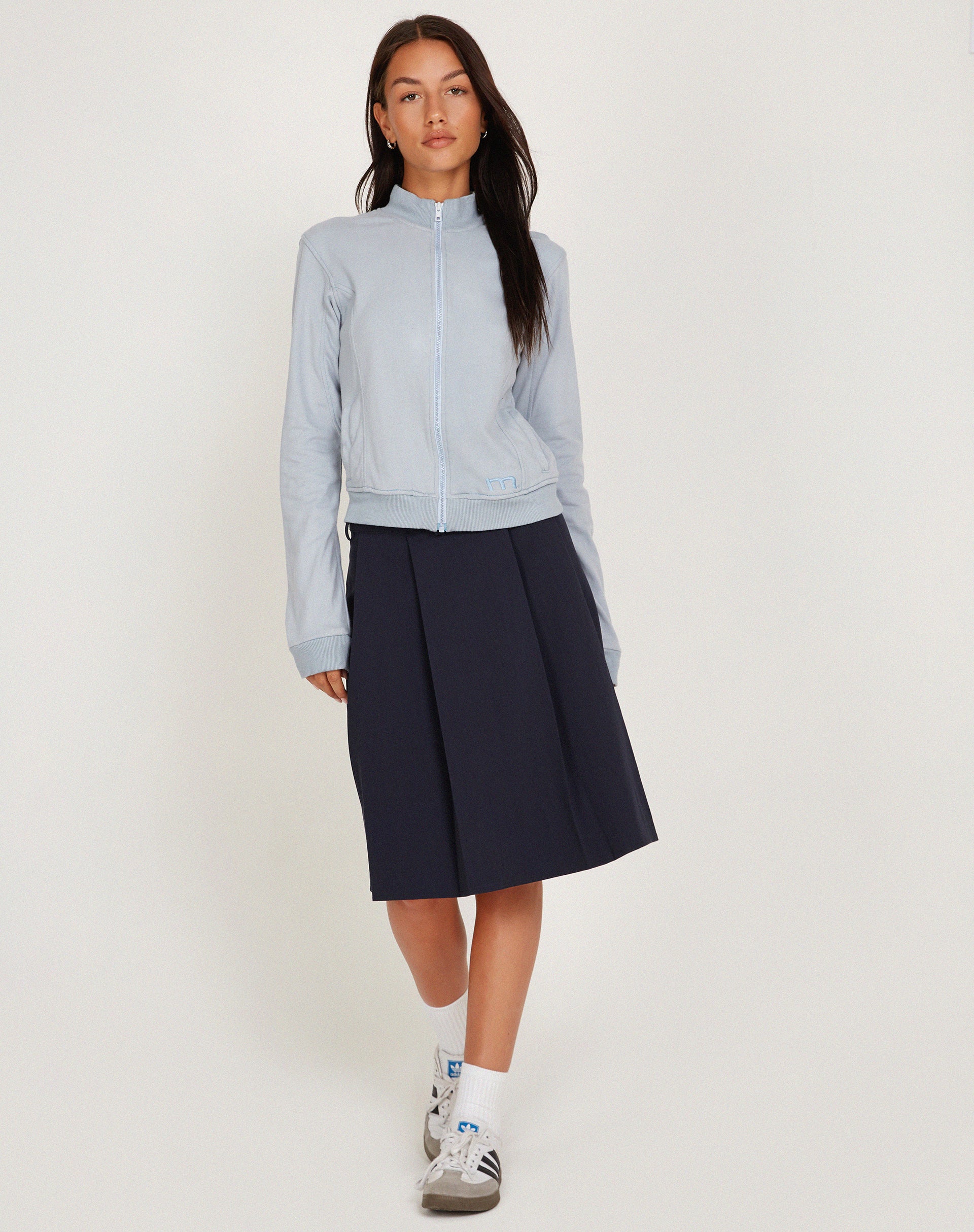 Makari Jersey Zip Up Jacket in Grey Dawn - Image 4