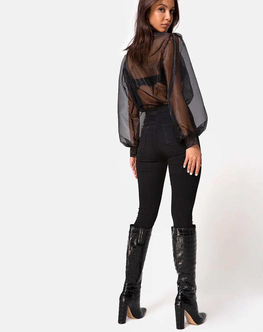 Makiza Top in Black Organza - Image 4