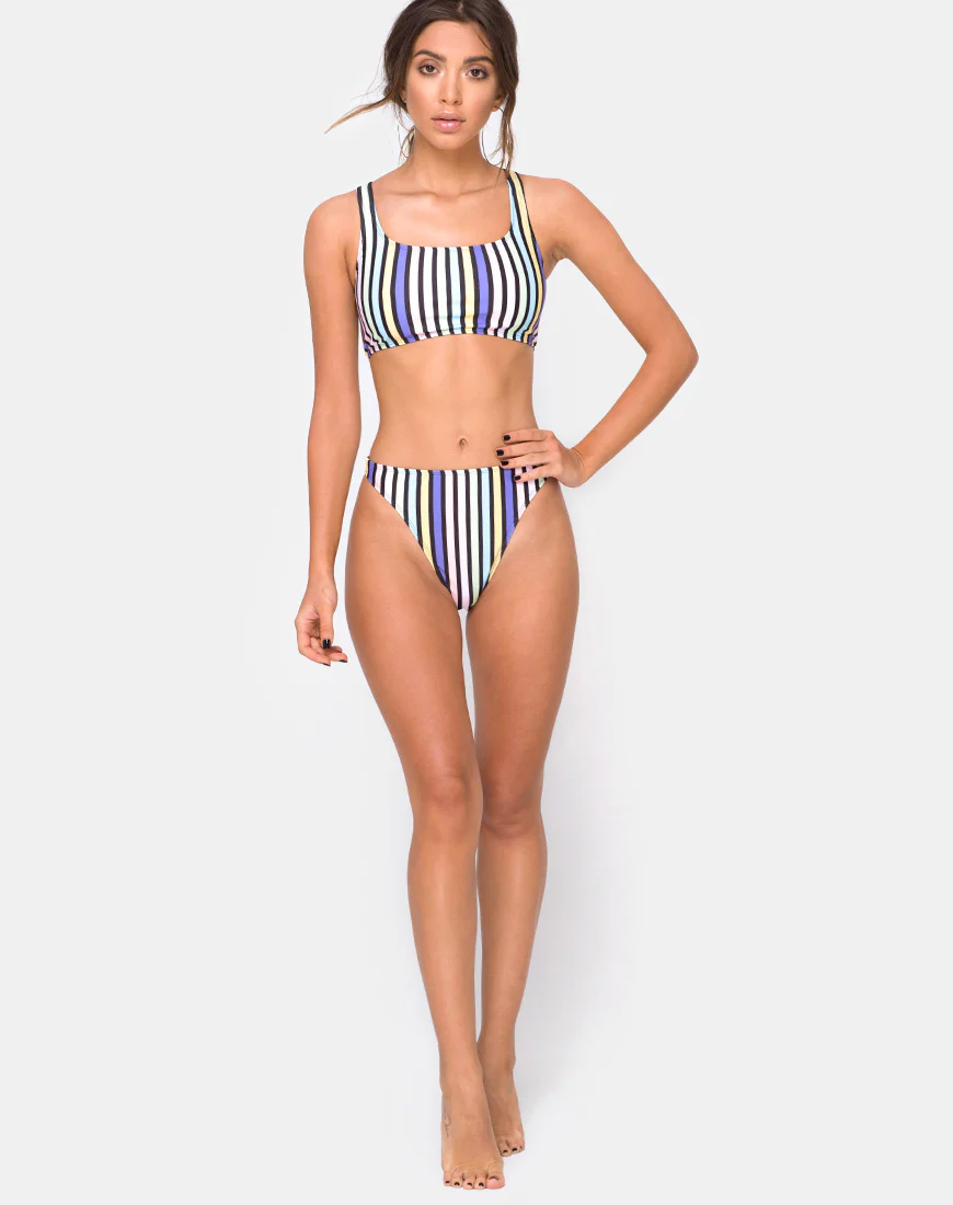 Malee Bikini Top in New Stripe - Image 3
