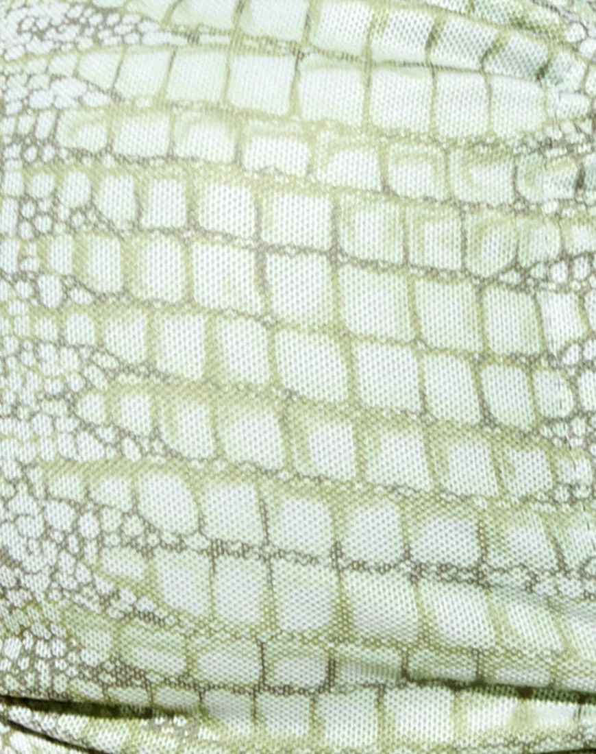 Malta Crop Top in Lime Croc - Image 8