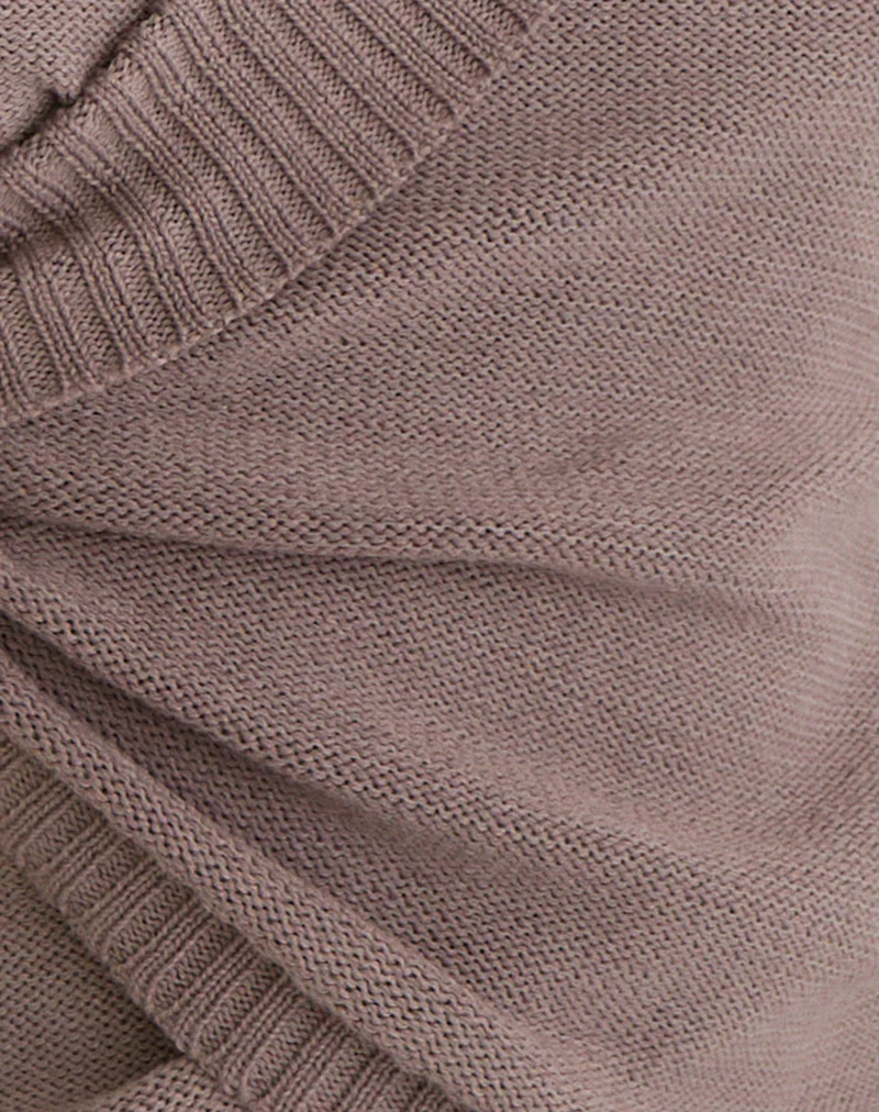 Malya Top with Buckle in Knit Taupe - Image 8