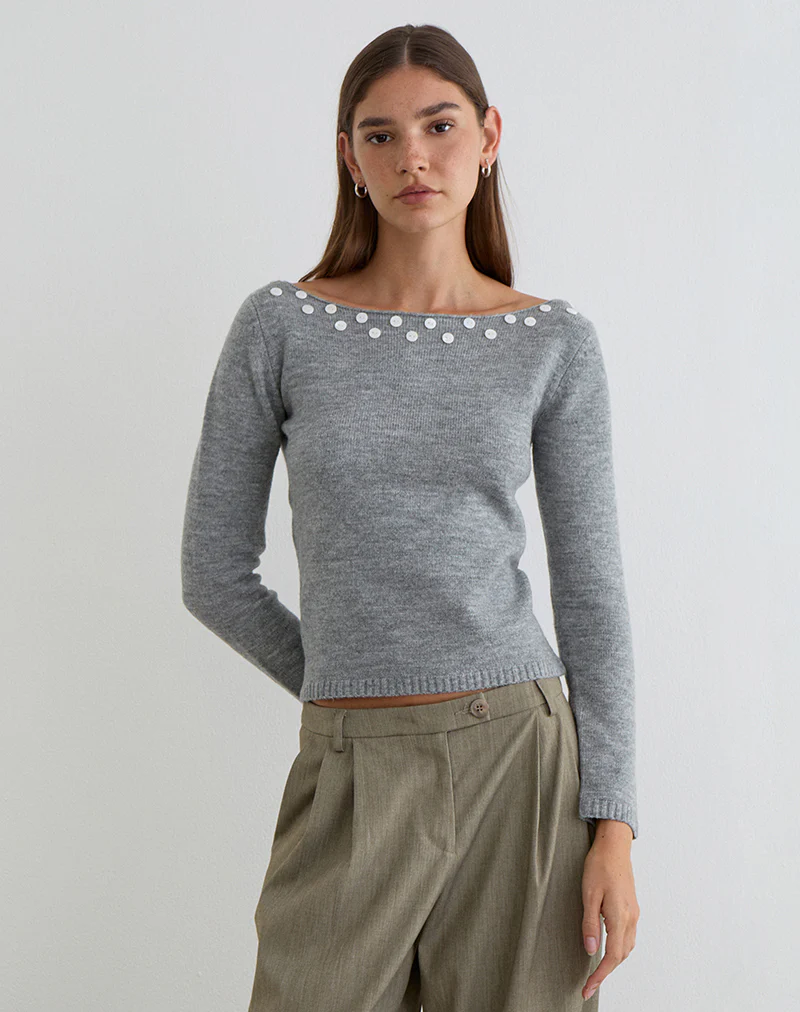 Manahi Jumper in Pearl Knit Grey