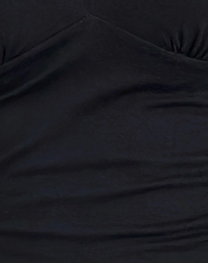 Mantha Knot Shoulder Top in Black - Image 6