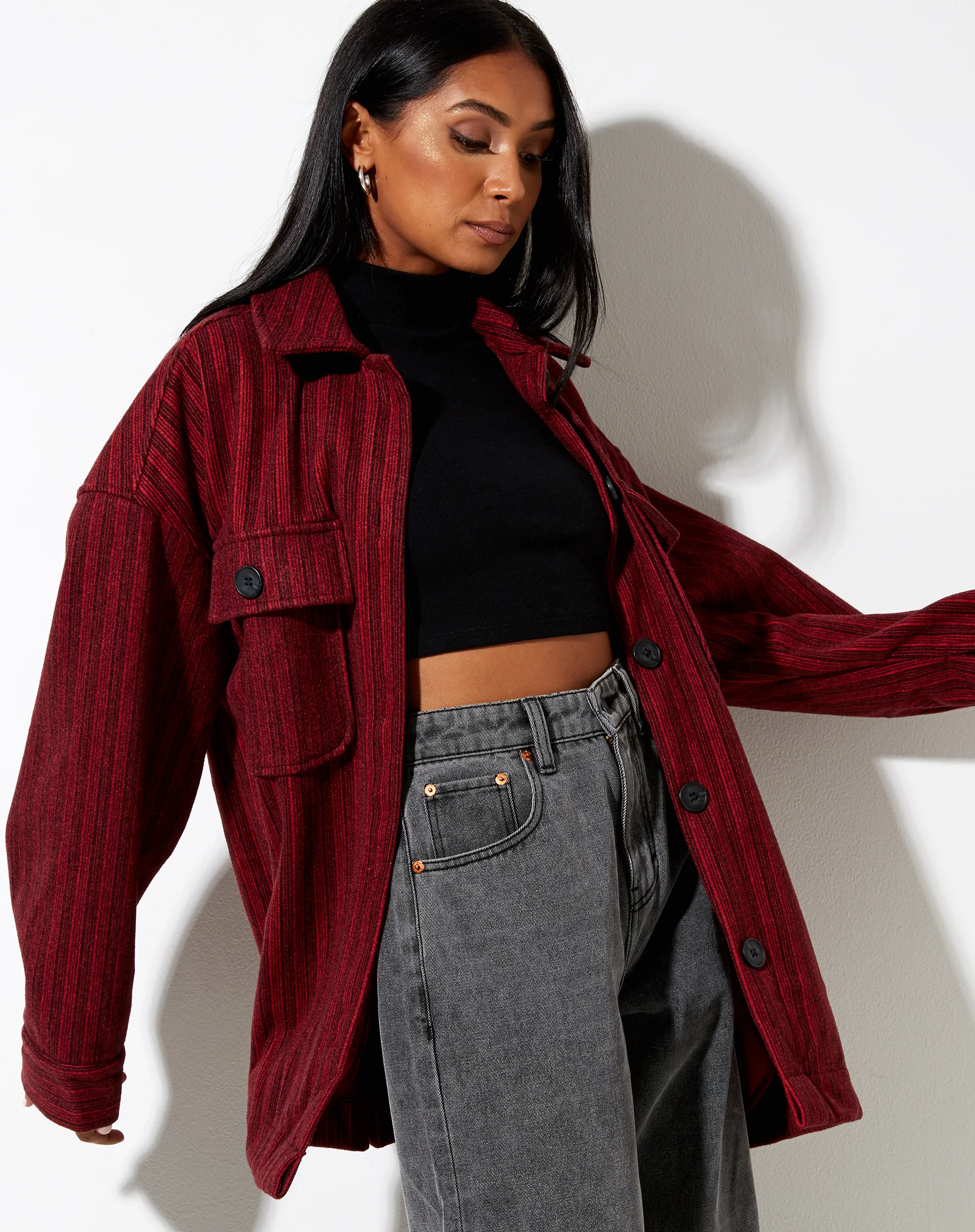 Marcel Shirt in Stripe Black and Red - Image 3