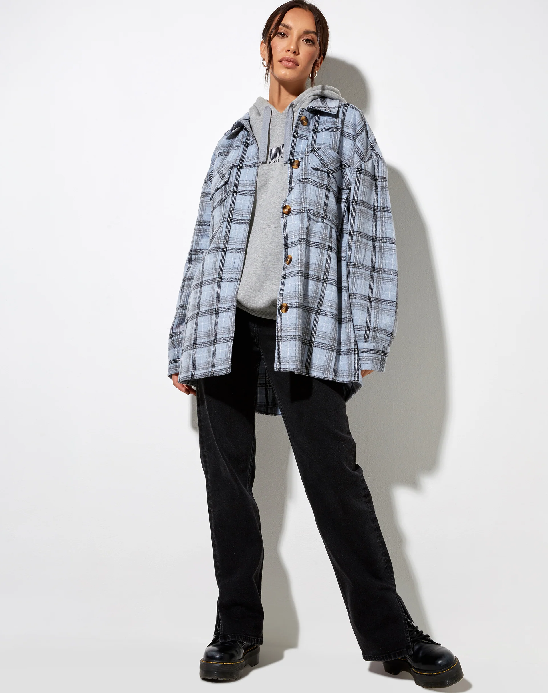 Marcella Shirt in Blue and Black Check - Image 5