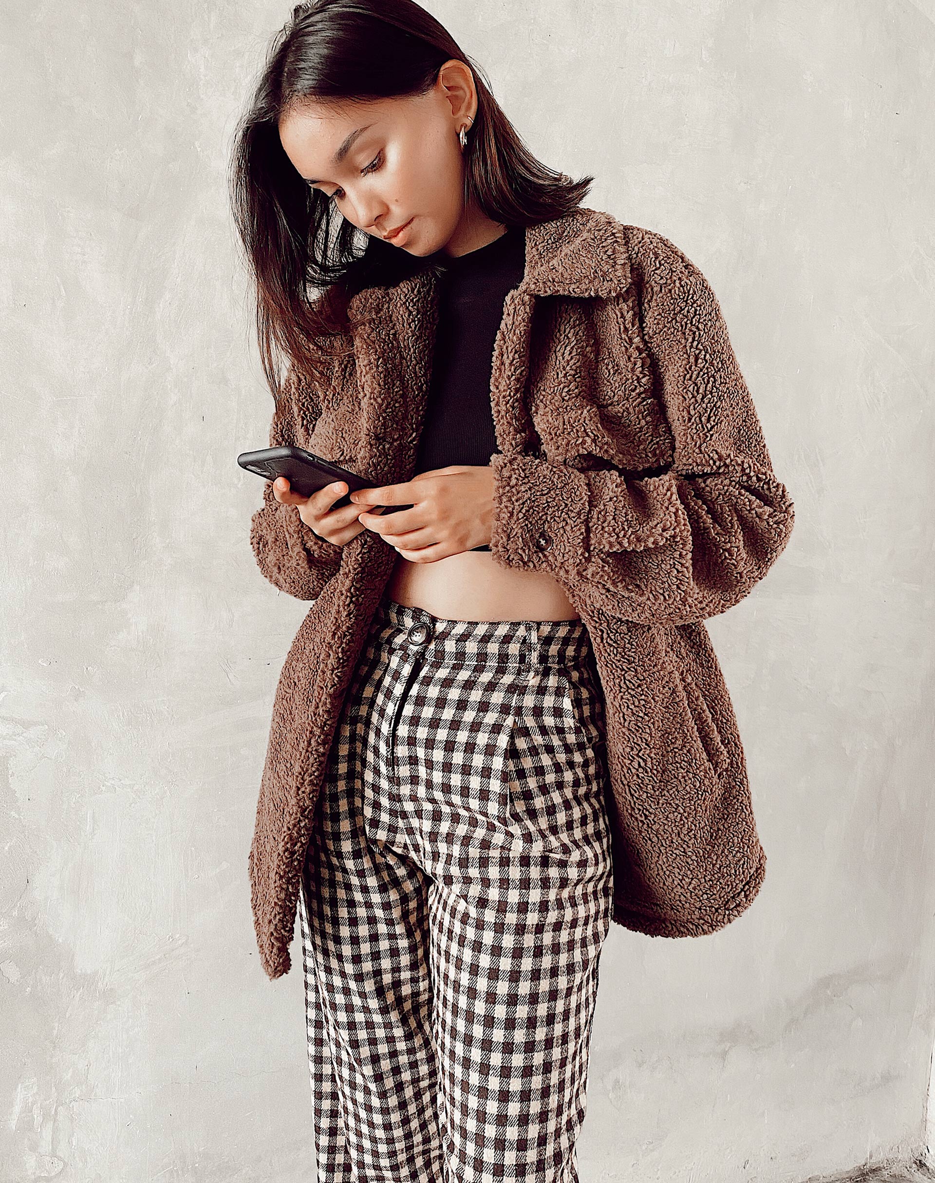 Marcella Shirt in Borg Charcoal Grey - Image 2