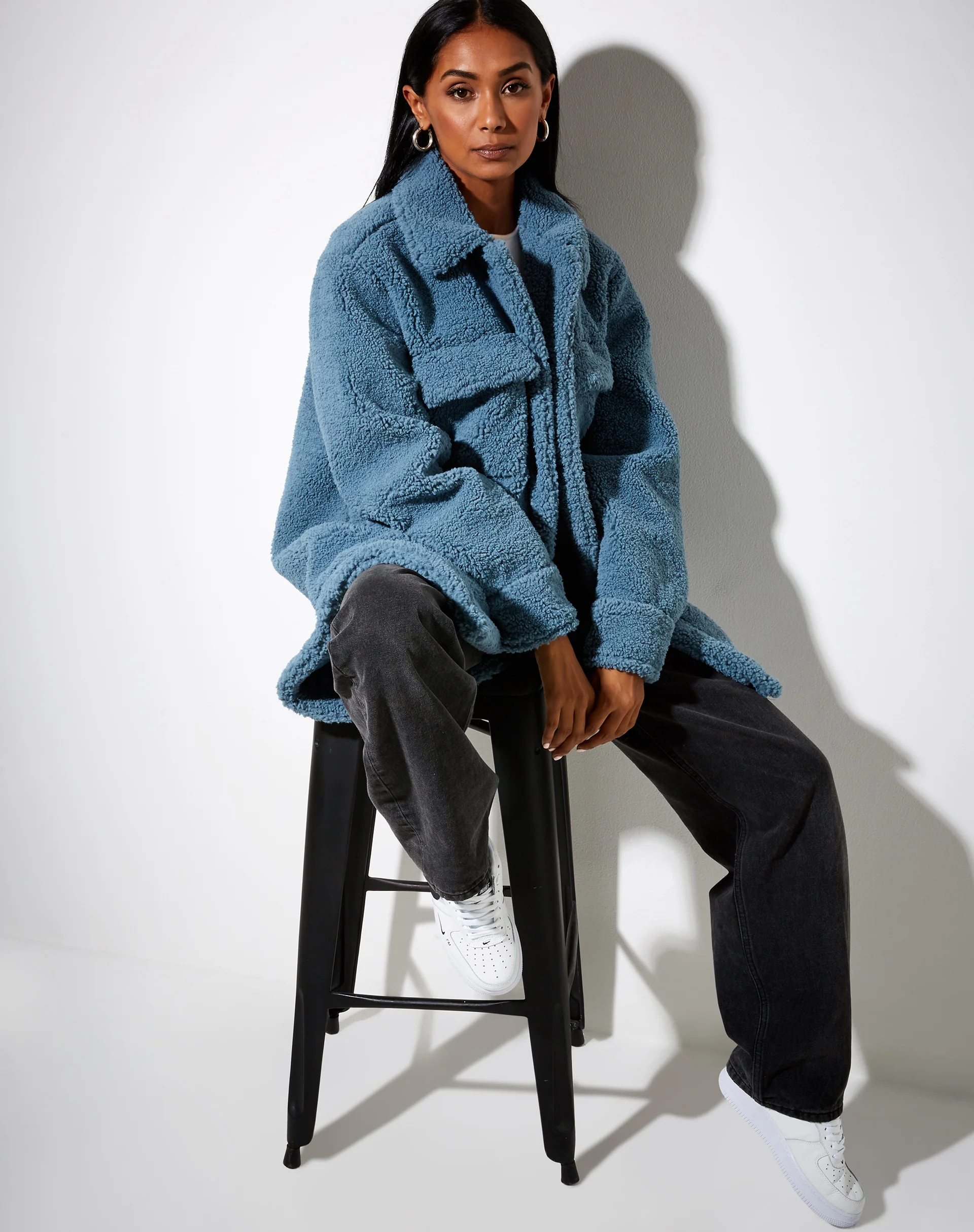 Marcella Shirt in Borg Slate Blue - Image 4