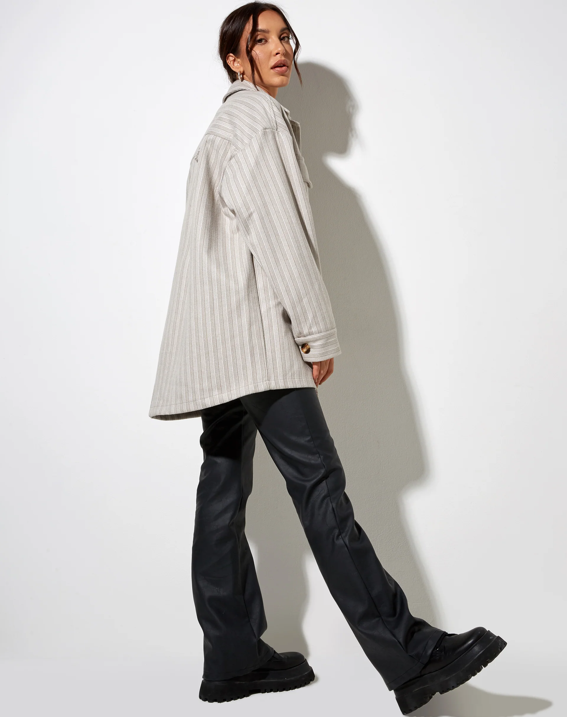 Marcella Shirt in Stripe Tonal Grey - Image 2