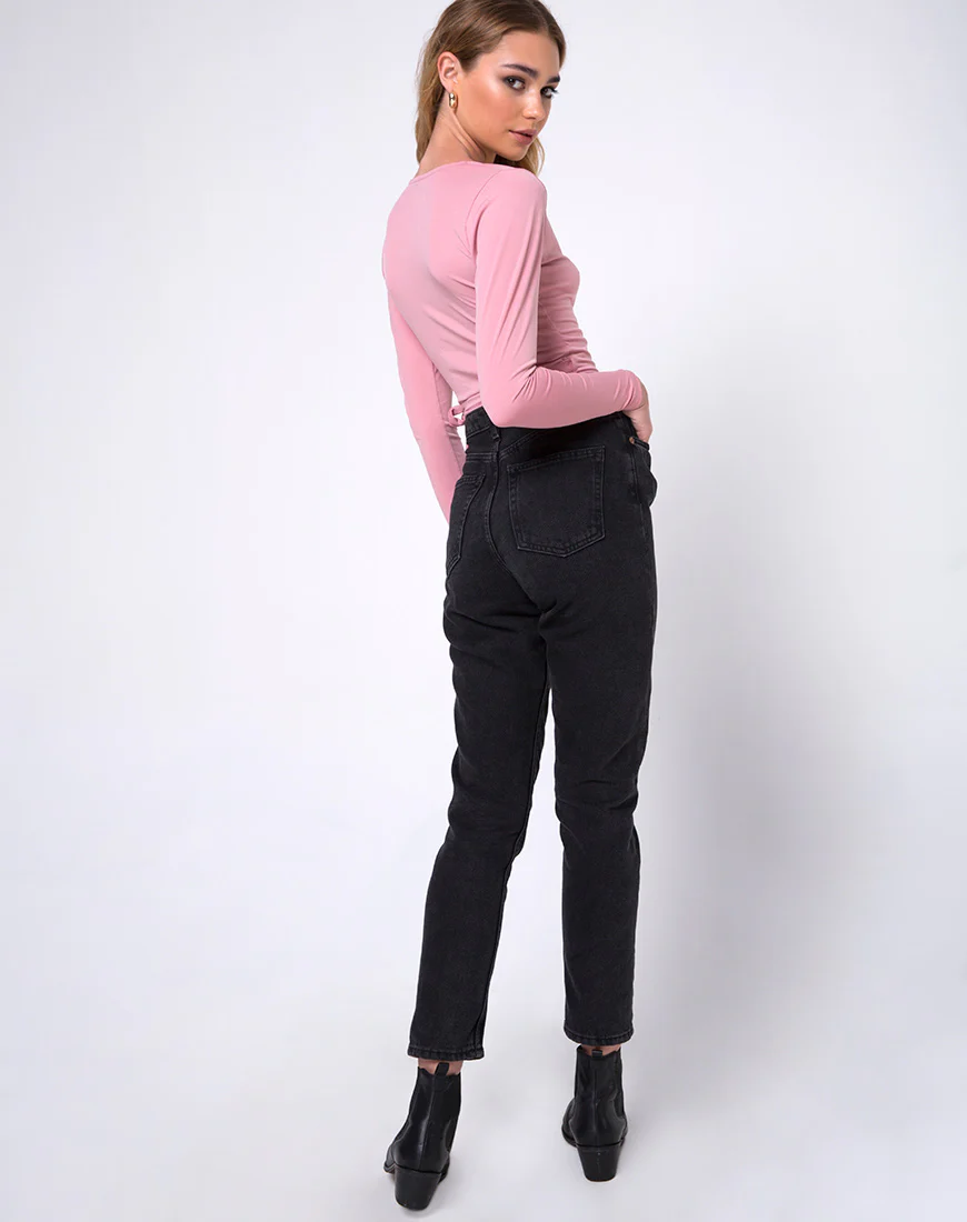Marche Wrap Top in Dusky Pink - Image 4