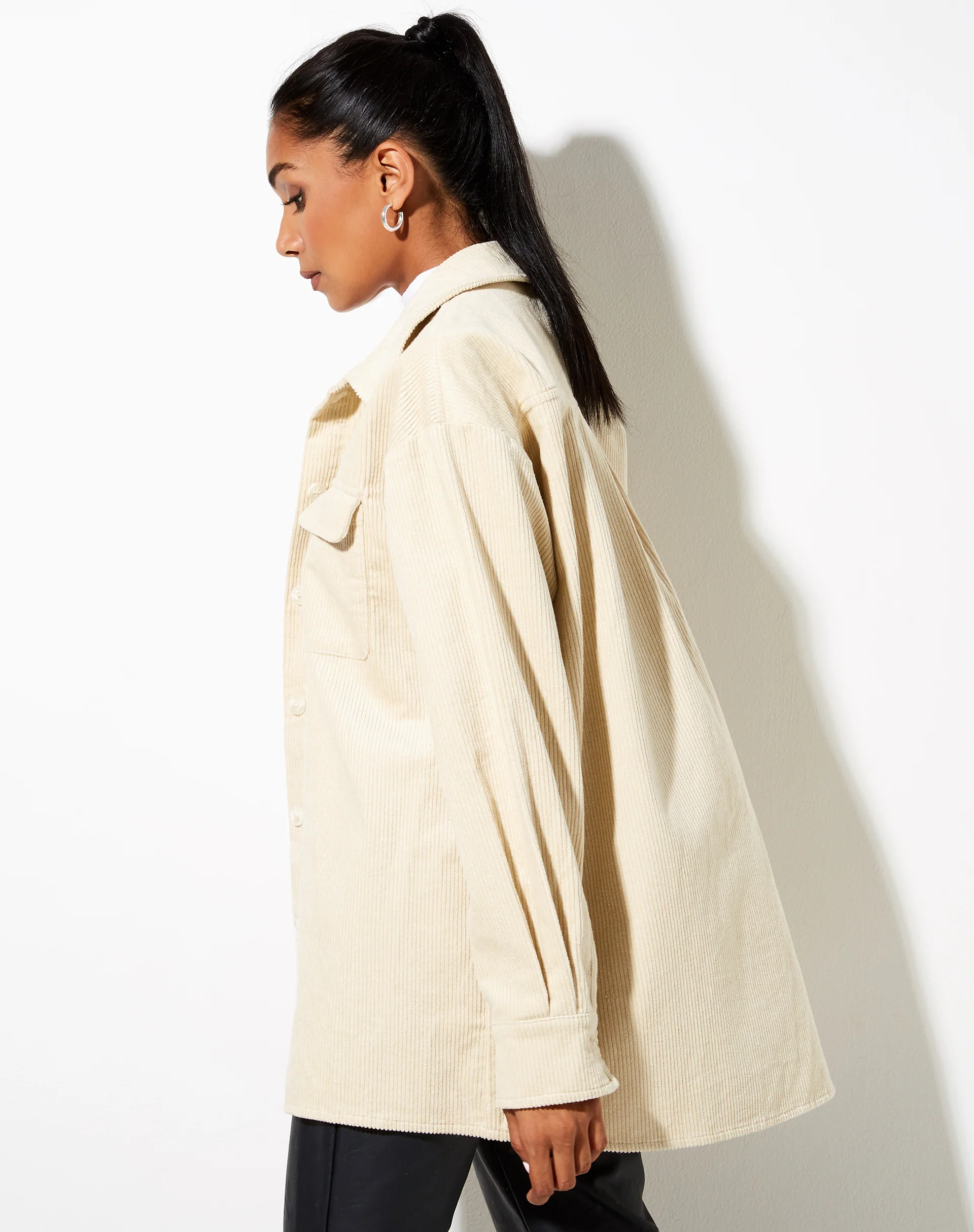 Marcy Shirt in Corduroy Tan - Image 2