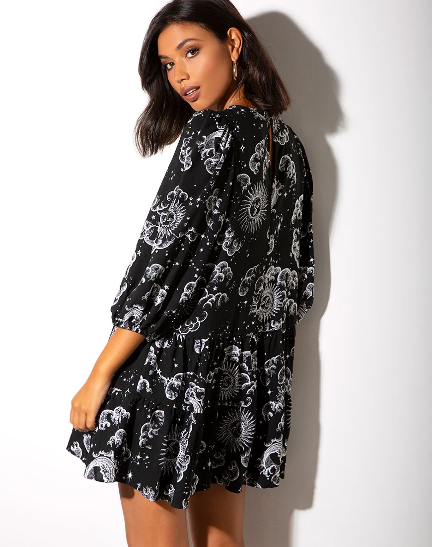 Mareta Tea Dress in Night Sky Black - Image 2
