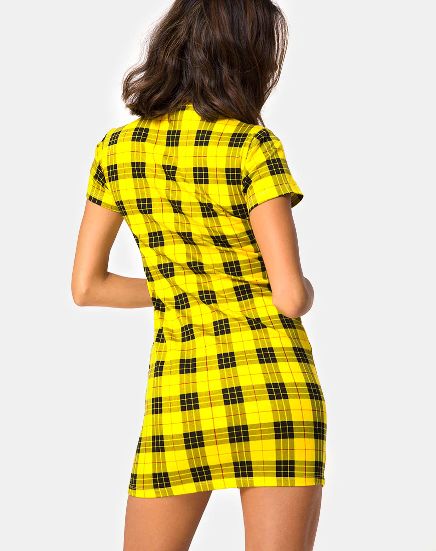 Maretha Dress in Winter Plaid Yellow - Image 2
