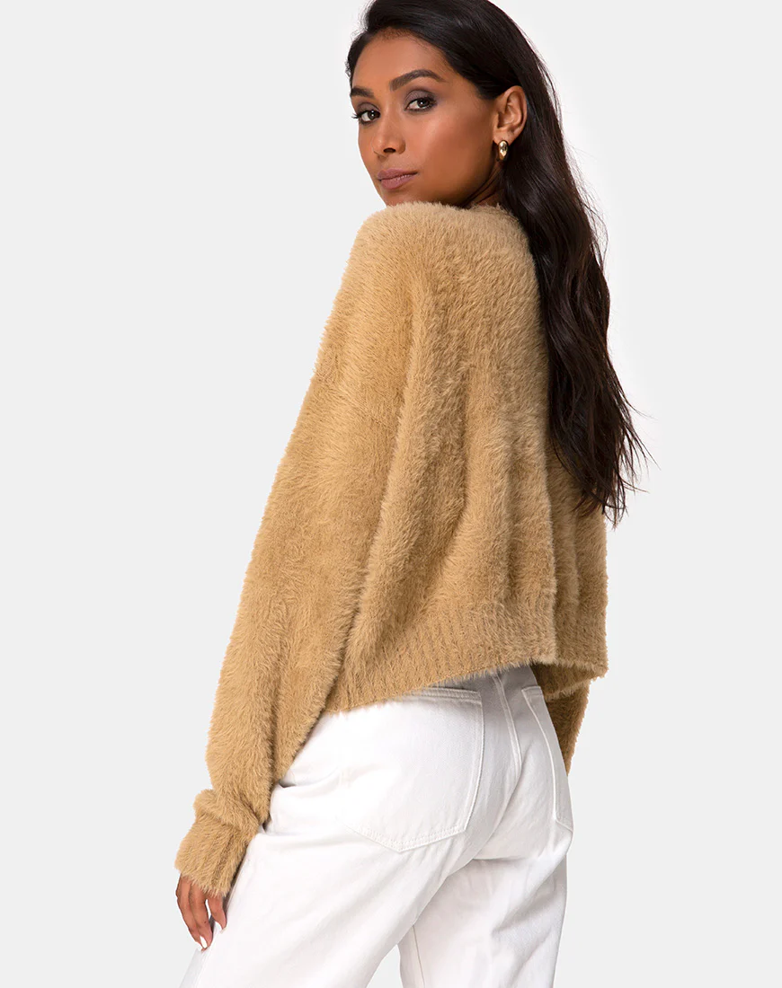Margo Jumper in Knit Taupe - Image 2