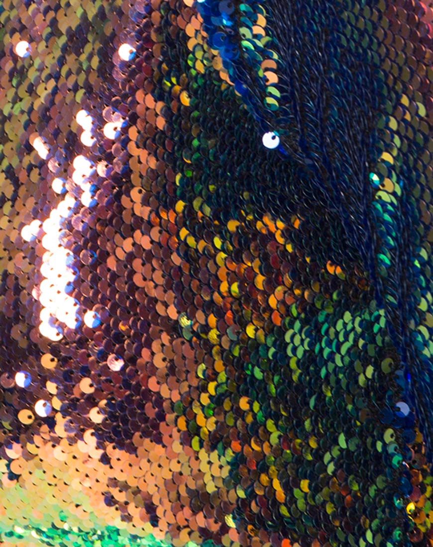 Maria Bodycon Dress in Fishcale Sequin Pink Oil - Image 5