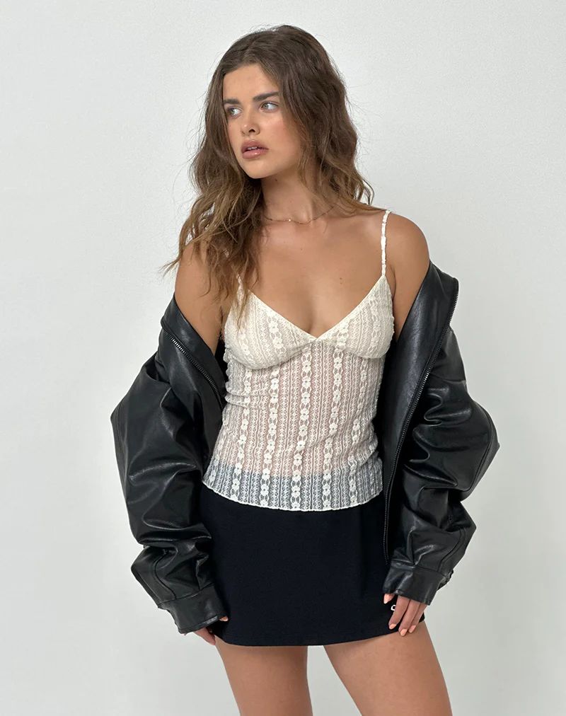 Marinda Cami Top in Lace Cream - Image 3