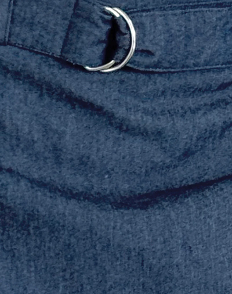 Marine Belted Skirt in Denim Chambray Indigo - Image 5