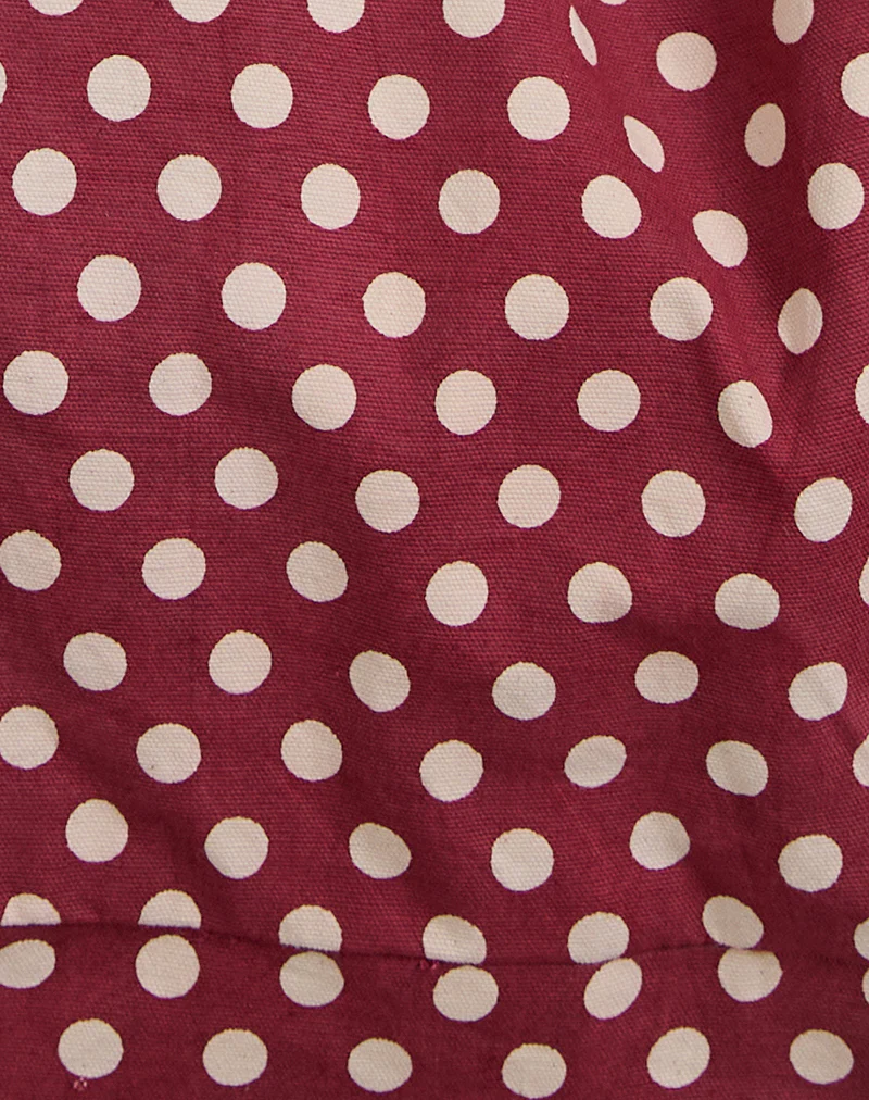 Maris Large Round Bag in Polka Wine - Image 4