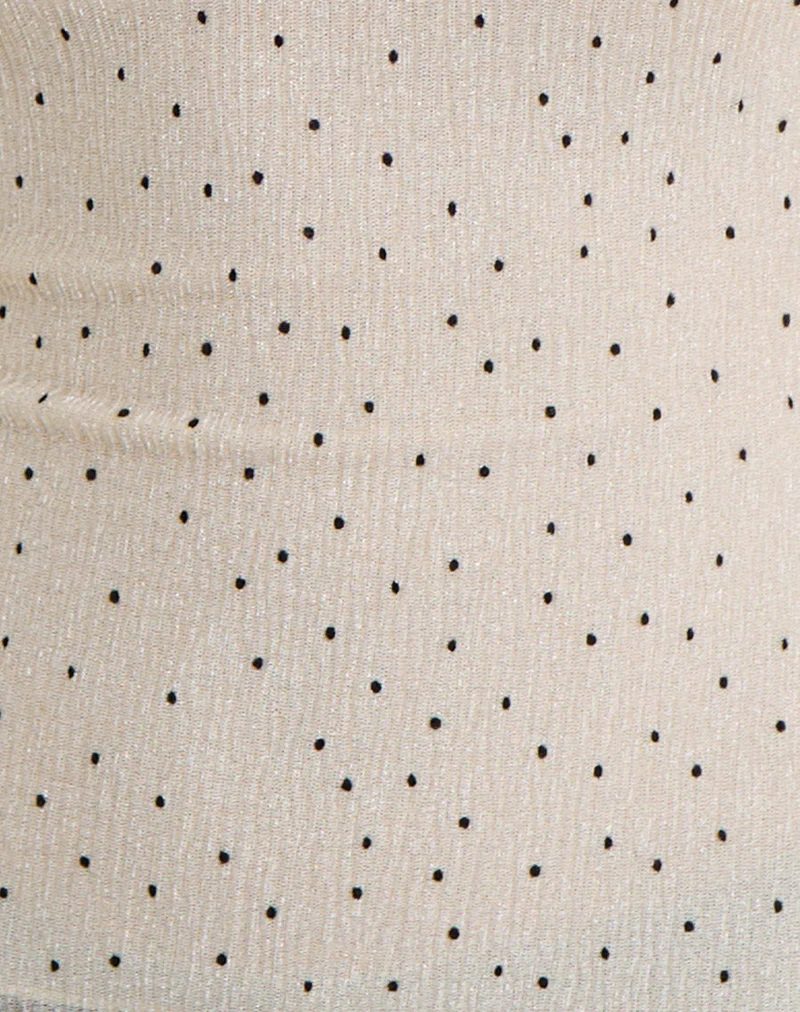 Marista Top in Cream Polka Mesh Plisse - Image 7