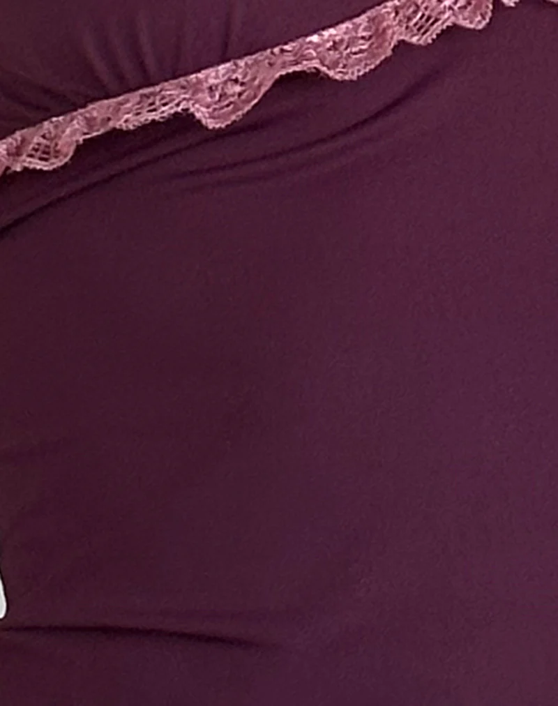 Marjorie Strappy Top in Smooth Slinky Berry - Image 5