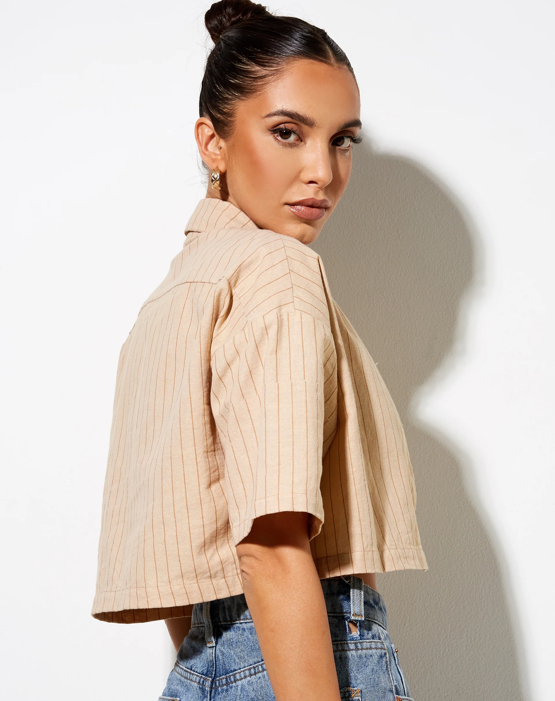 Marka Crop Top in Pencil Stripe - Image 5