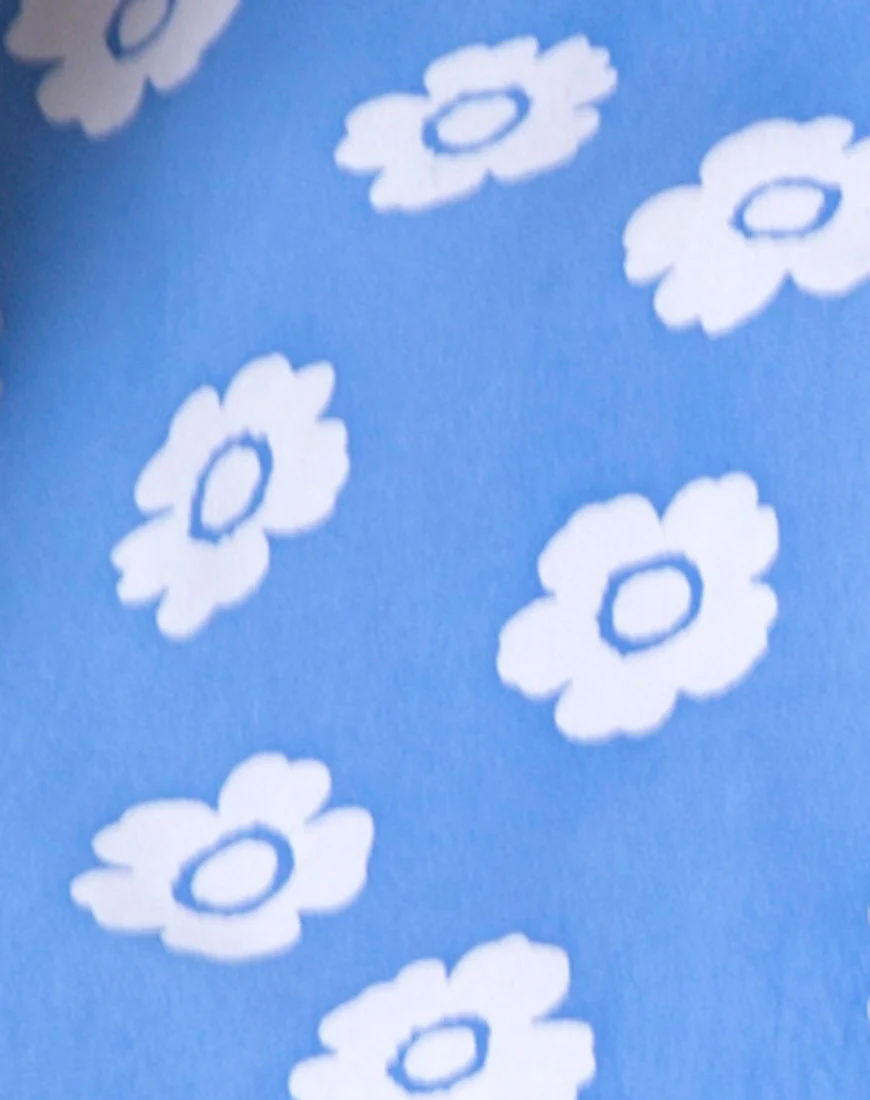 Marleigh crop Top in Daisy Stamp Sky Blue - Image 5