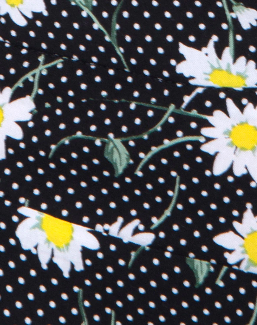 Marleigh Crop Top in Polka Daisy Black - Image 5