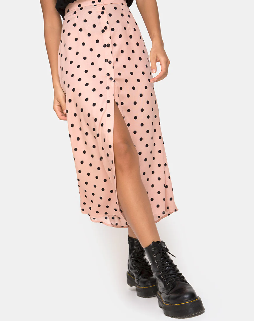 Marni Midi Skirt in New Polka Nude - Image 5