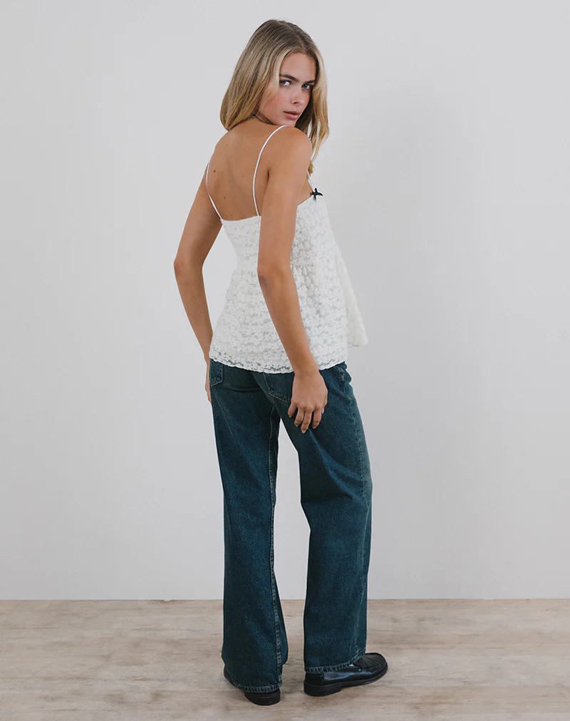 Marreta Cami Top in Dahlia Lace Ivory - Image 5