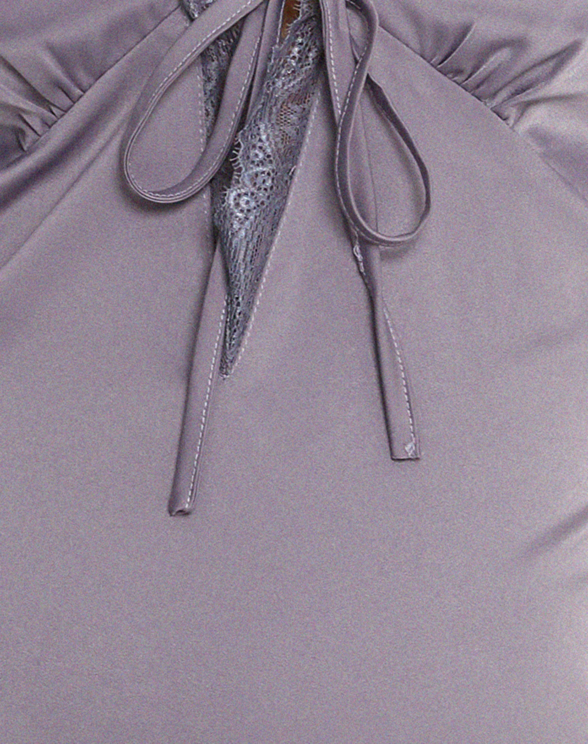 Maruko Halterneck Mini Dress in Satin Grey Ridge - Image 8