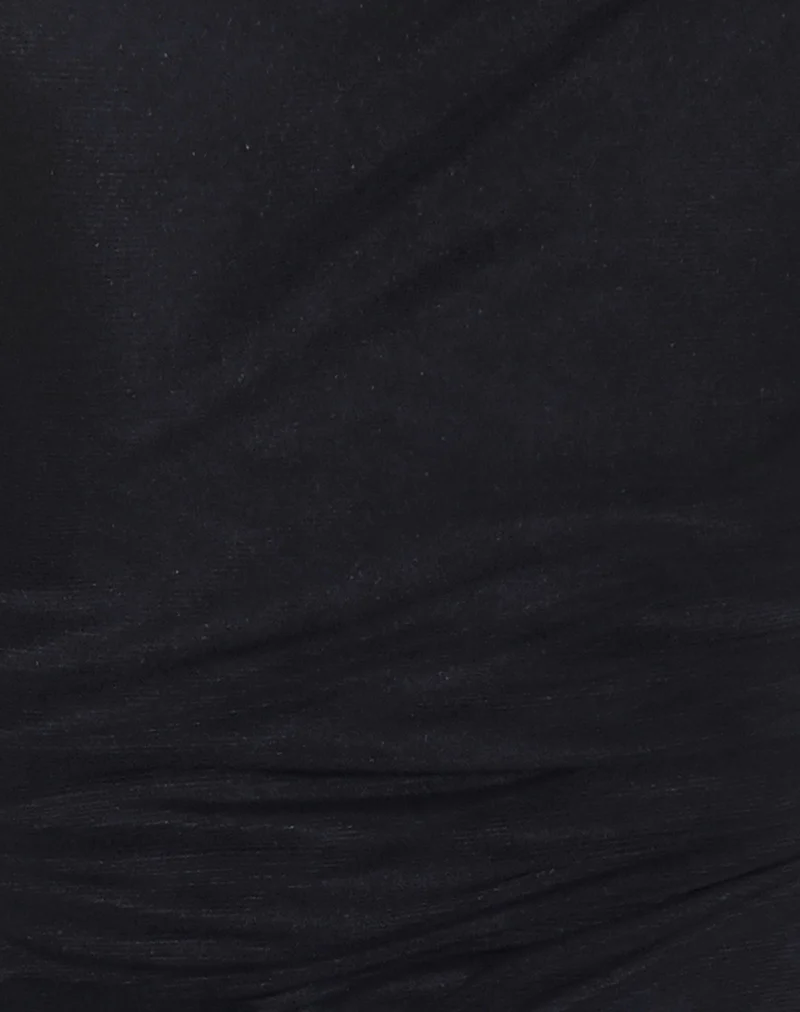 Masita Asymmetric Mini Dress in Black - Image 6