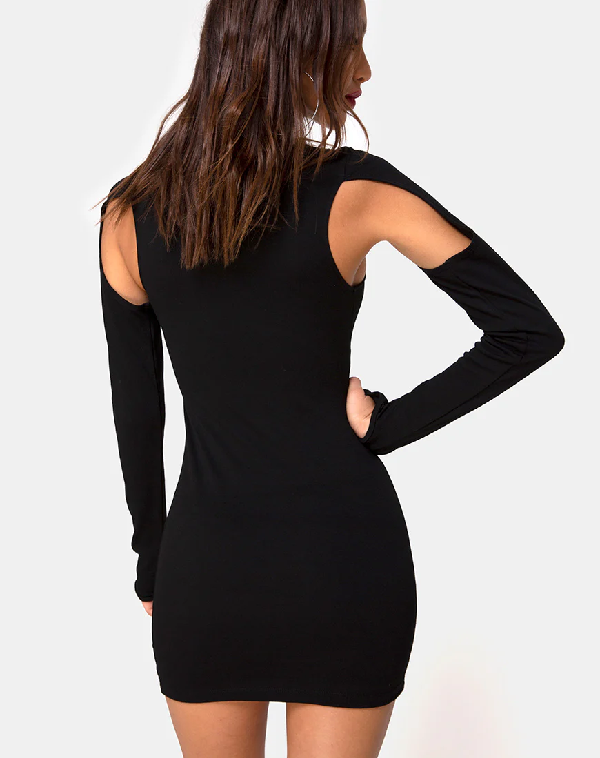 Matcha Mini Dress in Black - Image 2