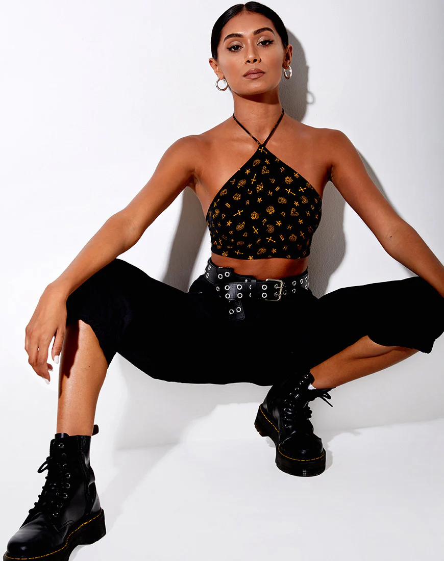 Maudy Crop Top in Mini Astro Black - Image 3